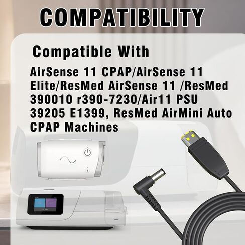 24V DC Power Cord for ResMed AirSense 11 AirMini CPAP Machines Compatible with MAXOAK K5 K6 Medistrom Pilot-24 Lite in Kuwait