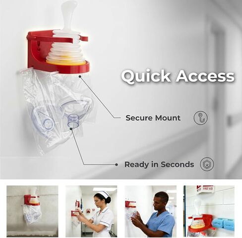 Wall Mount for LifeVac Anti Choking Device & Mask | Quick-Release Choking Rescue Organizer, Easy Installation, Space-Saving Emergency Wall Mount for All Ages (Device Not Included) (Red, Standard size) in Saudi Arabia
