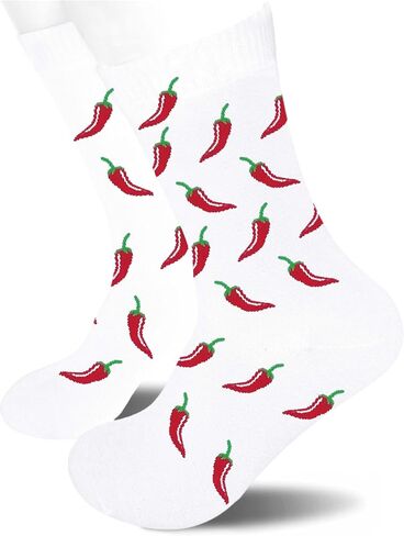 Vibrant Chili Pepper Novelty Socks - Fun Food-Themed Gift (Birthday/Gathering Gag Present).(085) in Saudi Arabia