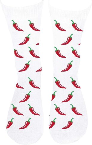 Vibrant Chili Pepper Novelty Socks - Fun Food-Themed Gift (Birthday/Gathering Gag Present).(085) in Saudi Arabia