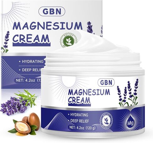GBN Magnesium Cream for Nighttime Routine – Fast-Absorbing Magnesium Lotion with Lavender, Hydrating Body Cream for Daily Relaxation, Non-Greasy & Gentle for Adults & Kids in Saudi Arabia