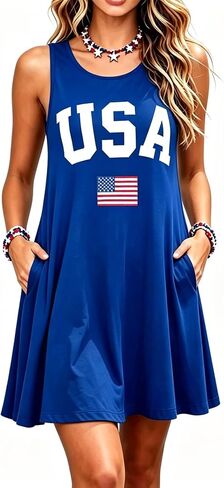 Womens Sleeveless Casual Funny Patterned Holiday Dresses in Saudi Arabia