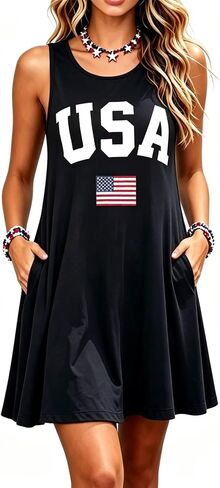 Womens Sleeveless Casual Funny Patterned Holiday Dresses in Saudi Arabia