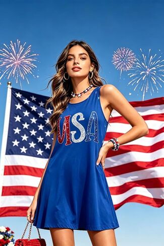 Womens Sleeveless Casual Funny Patterned Holiday Dresses in Saudi Arabia