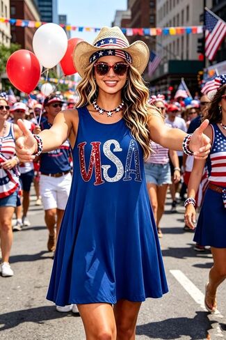 Womens Sleeveless Casual Funny Patterned Holiday Dresses in Saudi Arabia