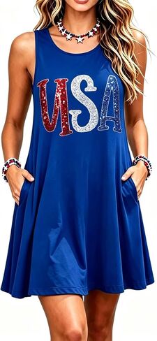 Womens Sleeveless Casual Funny Patterned Holiday Dresses in Saudi Arabia