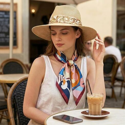 35" Square Silk Like Head Scarf Bandanas for Women Satin Scarves for Hair Wrapping and Sleeping at Night in Saudi Arabia