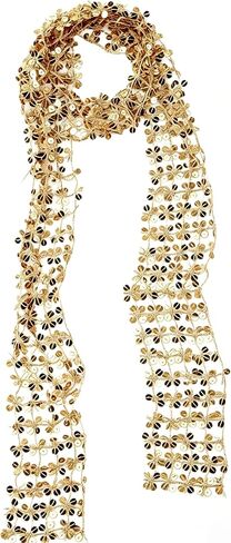 Mealah Women's Sparkly Sequins Scarf - Fashion Lightweight Long Glitter Sequin Neck Scarves Thin Hollow Out Belt Headscarf in Kuwait