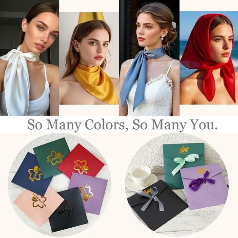 100% Silk Neck Scarf 27"x27" Solid Color Square Scarf Silk Hair Scarf for Women Men Envelope Package in Saudi Arabia
