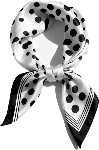 1950s Polka-Dot Square-Scarf Women – Silky-Lightweight Satin Neck-Scarf Head-Wrap Costume Accessory(27.5'') in Kuwait