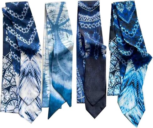 WENLOOY 4 Pack Long Scarf Bags for Women Handbag Scarfs Band Lightweight Skinny Hair Neck Accessories Fashion Gifts in Saudi Arabia