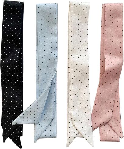 WENLOOY 4 Pack Long Scarf Bags for Women Handbag Scarfs Band Lightweight Skinny Hair Neck Accessories Fashion Gifts in Saudi Arabia