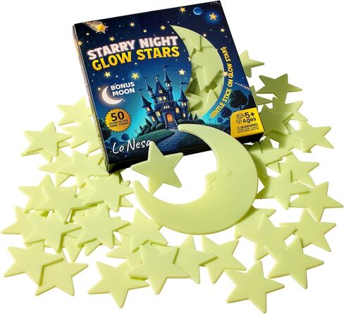 Big & Bright – Starry Night Glow Stars – Extra Large, Extra Strong Glow for Walls & Ceilings – Safe Mounting Putty Included in Saudi Arabia