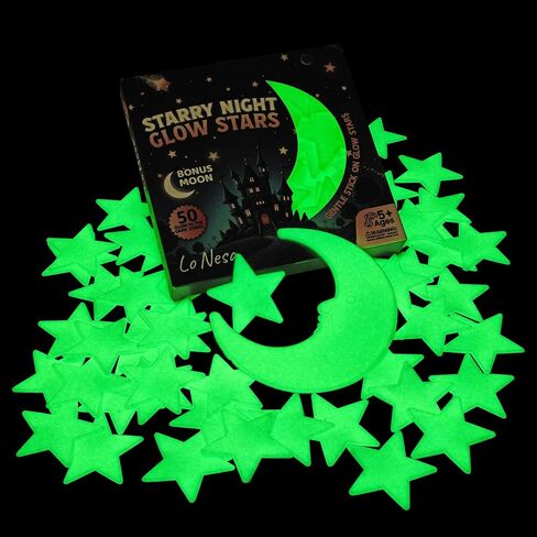 Big & Bright – Starry Night Glow Stars – Extra Large, Extra Strong Glow for Walls & Ceilings – Safe Mounting Putty Included in Saudi Arabia