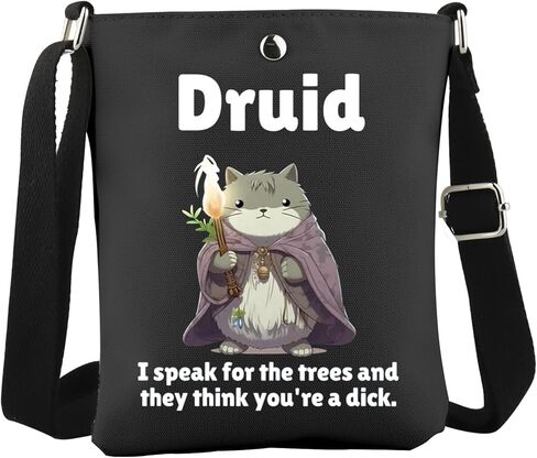 WCGXKO Druid Crossbody Bag RPG Game Gift Cat Video Game Gift for Gamer in Kuwait