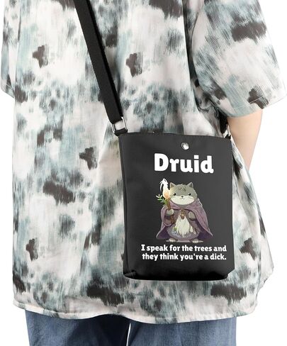 WCGXKO Druid Crossbody Bag RPG Game Gift Cat Video Game Gift for Gamer in Kuwait