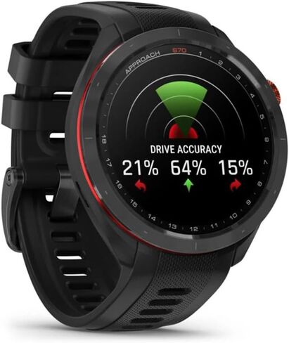 Garmin 010-02746-02 Approach S70 47 mm Premium GPS Golf Watch, Black Band Bundle with Deco Essentials Charging Dock, 3X Silicone Dust Cover and USB Type C Charging and Sync Cable in Saudi Arabia