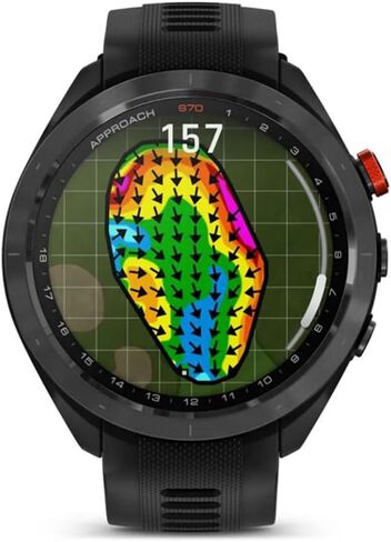 Garmin 010-02746-02 Approach S70 47 mm Premium GPS Golf Watch, Black Band Bundle with Deco Essentials Charging Dock, 3X Silicone Dust Cover and USB Type C Charging and Sync Cable in Saudi Arabia
