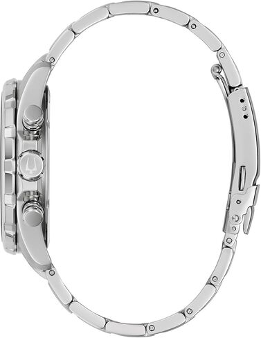 Bulova Men's Quartz Chronograph Series B: 44mm Silver-Tone Stainless Steel Case & Teal Dial (Style: 96B487) in Kuwait