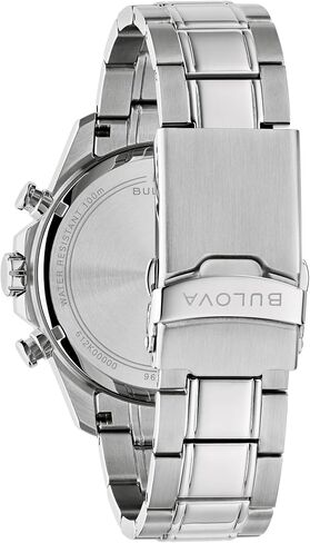 Bulova Men's Quartz Chronograph Series B: 44mm Silver-Tone Stainless Steel Case & Teal Dial (Style: 96B487) in Kuwait