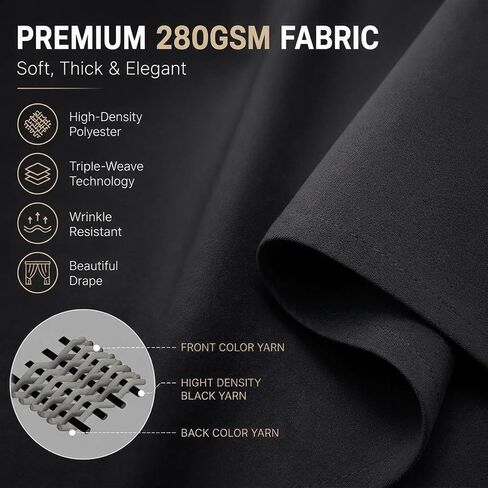 Simplebrand Stone Blackout Curtains 63 Inch Length 2 Panels Set for Bedroom, Solid Room Darkening Thermal Insulated Grommet Energy Saving Window Treatment Curtains & Drapes, Each 40" Wide in Saudi Arabia