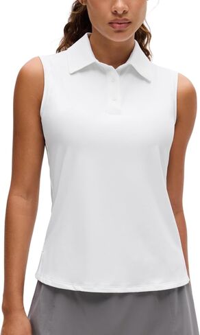 CRZ YOGA Golf Polo Shirts Sleeveless for Women UPF 50+ - Sun Protection Tennis Athletic Collared Tanks Lightweight Quick Dry in Kuwait