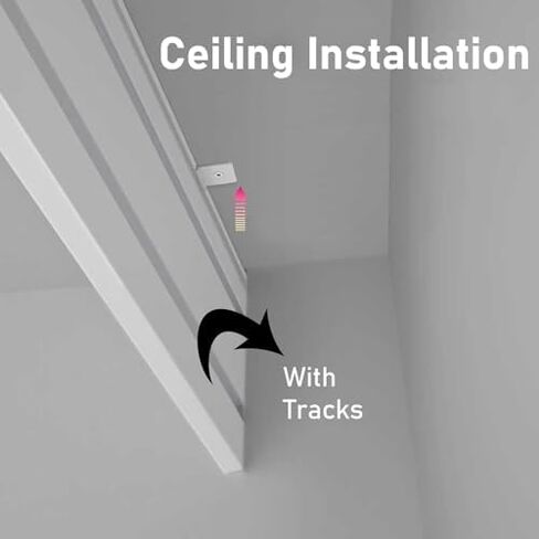Double Row Curtain Track Silent Heavy Duty Drop Ceiling for Curtains-Room Divider,Heavy Duty 2.8m Ceiling Mount Cornice Board Frame with Curtain Tracks - Durable Curtain & Blind Support, Ide in Kuwait