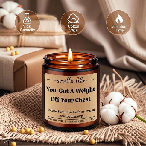 LEADO Get Well Candle - Mastectomy Gifts for Women, Breast Cancer Gifts - Funny Breast Reduction, Mastectomy Recovery, Cancer Survivor, Top Surgery Present for Woman, Men - Post Lumpectomy Must Haves in Kuwait