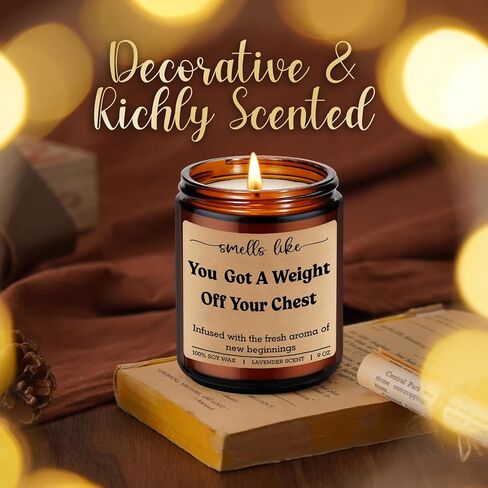 LEADO Get Well Candle - Mastectomy Gifts for Women, Breast Cancer Gifts - Funny Breast Reduction, Mastectomy Recovery, Cancer Survivor, Top Surgery Present for Woman, Men - Post Lumpectomy Must Haves in Kuwait