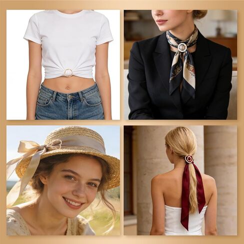 4PCS Scarf Rings Clips Tie Clips for Women Fashion T-shirt Shirt Skirt Scarf Corner Knotted Button Clip Buckle in Saudi Arabia