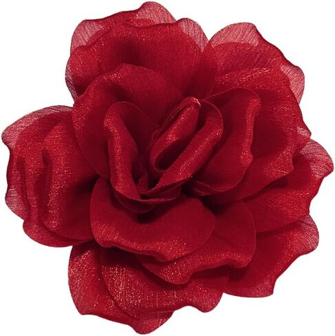 Flash Camellia Flower Brooch Pin for Women Men Elegant Texture Fabric Dahlia Rose Floral Brooches Lapel Pins Dainty Wedding Holiday Party Costume Dress Accessories Jewelry in Kuwait