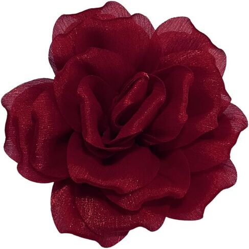 Flash Camellia Flower Brooch Pin for Women Men Elegant Texture Fabric Dahlia Rose Floral Brooches Lapel Pins Dainty Wedding Holiday Party Costume Dress Accessories Jewelry in Kuwait
