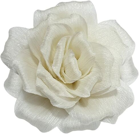Flash Camellia Flower Brooch Pin for Women Men Elegant Texture Fabric Dahlia Rose Floral Brooches Lapel Pins Dainty Wedding Holiday Party Costume Dress Accessories Jewelry in Kuwait