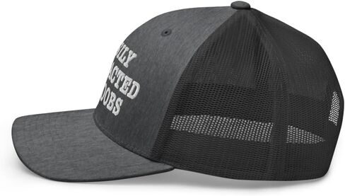 NX Easily Distracted by Boobs Embroidered Trucker Hat Curved Bill Mid Crown Snapback Funny Adult Humor Cap in Kuwait