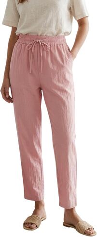 Women's Quick Dry Drawstring Jogger Pants, Casual High Waist Trousers with Pockets, Fit Ankle Pants for Summer Daily Wear in Saudi Arabia
