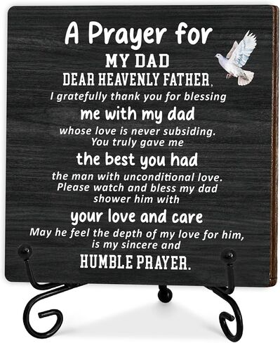 Birthday Gifts for Dad, Christian Father's Day Gifts from Daughter Son Wife, Best Dad Ever Gifts for Him Who Wants Nothing, A Prayer for My Dad, Personalized Wooden Plaque Gifts for Men, 5x5 In-C02 in Saudi Arabia