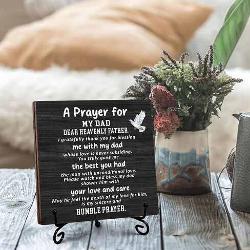 Birthday Gifts for Dad, Christian Father's Day Gifts from Daughter Son Wife, Best Dad Ever Gifts for Him Who Wants Nothing, A Prayer for My Dad, Personalized Wooden Plaque Gifts for Men, 5x5 In-C02 in Saudi Arabia