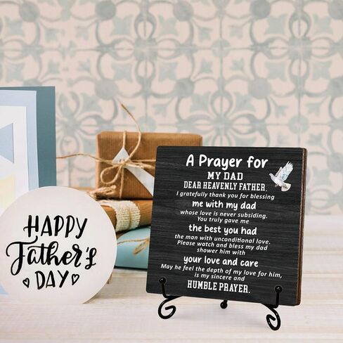 Birthday Gifts for Dad, Christian Father's Day Gifts from Daughter Son Wife, Best Dad Ever Gifts for Him Who Wants Nothing, A Prayer for My Dad, Personalized Wooden Plaque Gifts for Men, 5x5 In-C02 in Saudi Arabia