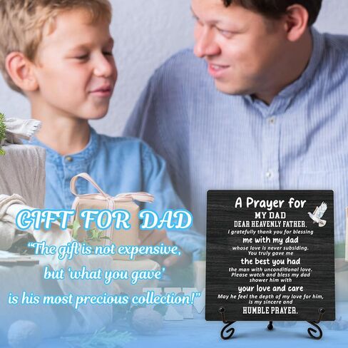 Birthday Gifts for Dad, Christian Father's Day Gifts from Daughter Son Wife, Best Dad Ever Gifts for Him Who Wants Nothing, A Prayer for My Dad, Personalized Wooden Plaque Gifts for Men, 5x5 In-C02 in Saudi Arabia