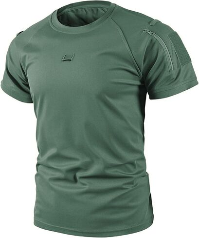 Men's Short Sleeve Tactical T-Shirt, Multi Pocket Lapel Shirt, Summer Outdoor Sports American Style Casual Top in Kuwait