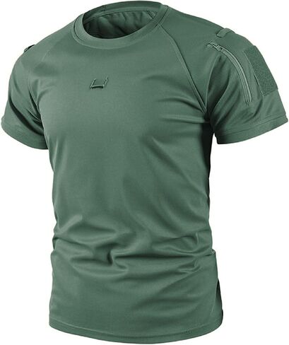 Men's Short Sleeve Tactical T-Shirt, Multi Pocket Lapel Shirt, Summer Outdoor Sports American Style Casual Top in Kuwait