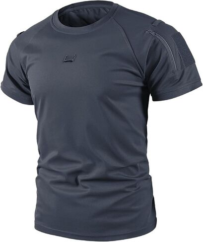Men's Short Sleeve Tactical T-Shirt, Multi Pocket Lapel Shirt, Summer Outdoor Sports American Style Casual Top in Kuwait