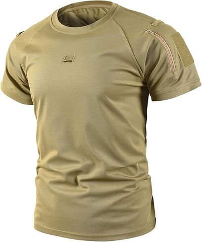 Men's Short Sleeve Tactical T-Shirt, Multi Pocket Lapel Shirt, Summer Outdoor Sports American Style Casual Top in Kuwait