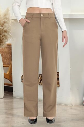 سروال فستان حريمي سروال ضيق واسع للعمل مكتب بنطلون واسع الخصر عالي الخصر بنطلون عمل Bootcut in Kuwait