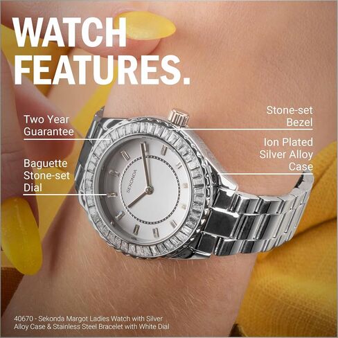 Sekonda Classic Margot Ladies 34mm Quartz Watch with Analogue Display, and Stainless Steel Strap in Saudi Arabia