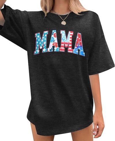 USA Mama Shirt Women 4th of July Shirts Patriotic Shirts American Mama Tshirt Oversized Independence Day Tee in Kuwait
