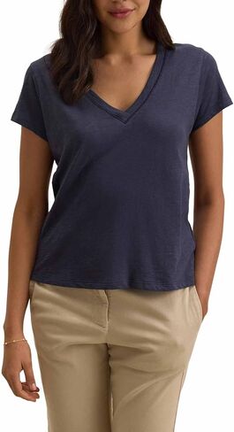 Velvet by Graham & Spencer Women's Elisha Velvet Originals V-Neck Tee in Saudi Arabia