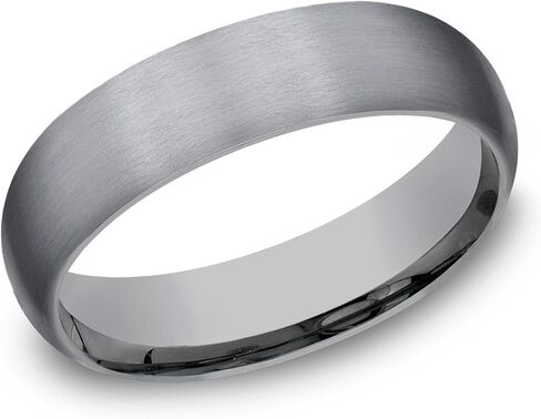Reeds Grey Tantalum Satin Finish Domed Comfort Fit Wedding Band 6mm in Saudi Arabia