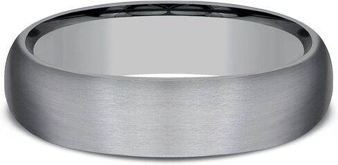 Reeds Grey Tantalum Satin Finish Domed Comfort Fit Wedding Band 6mm in Saudi Arabia