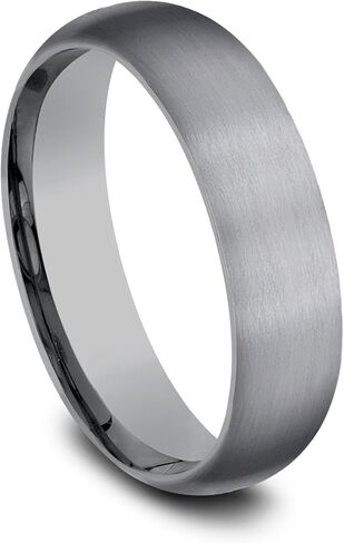 Reeds Grey Tantalum Satin Finish Domed Comfort Fit Wedding Band 6mm in Saudi Arabia
